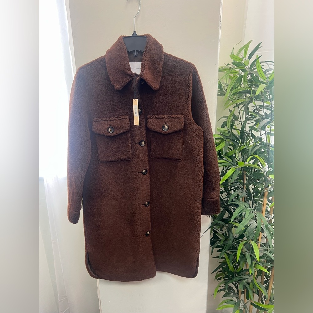 REBECCA MINKOFF 100 % Wool Sherpa Teddy Shacket Size S NWT - Picture 3 of 6